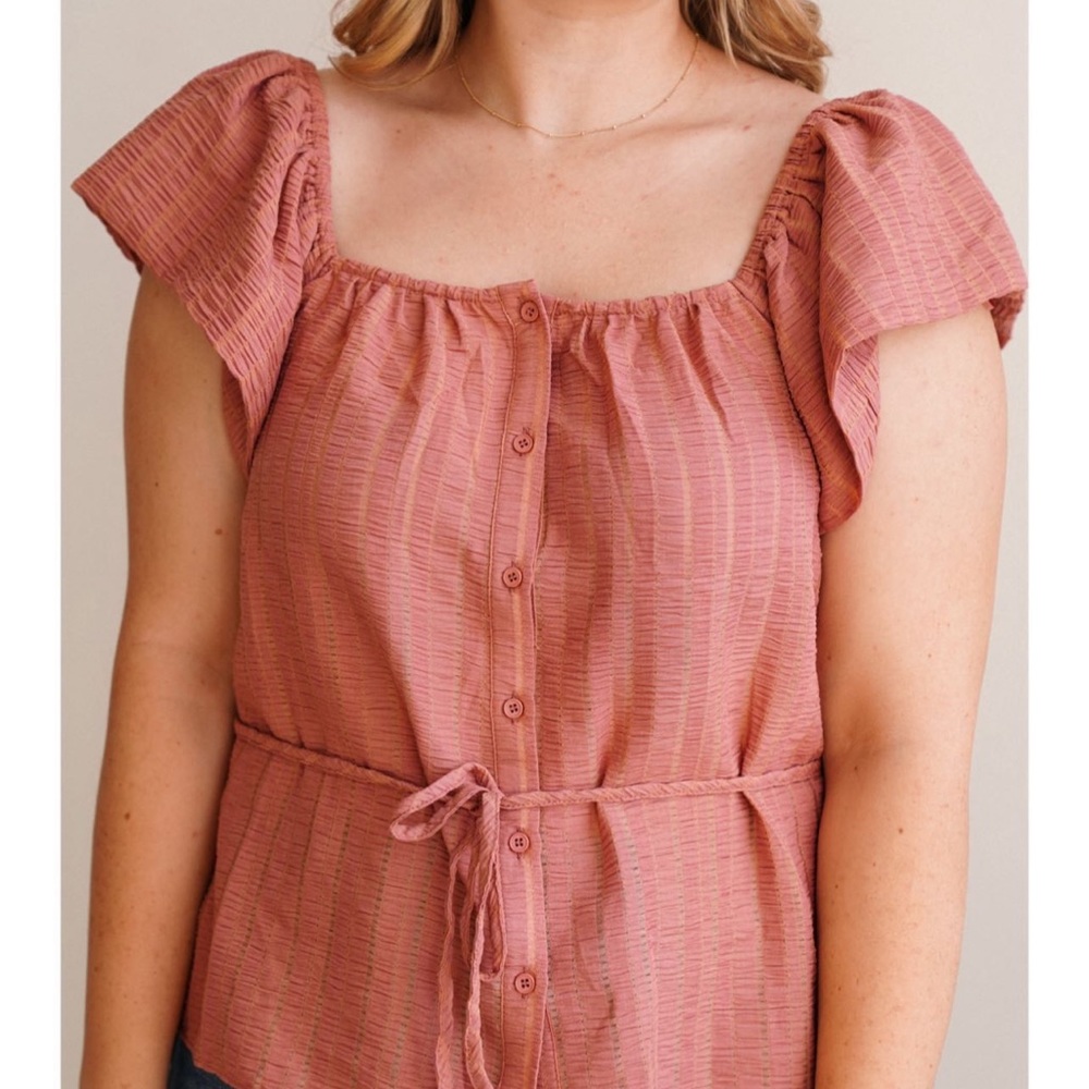 Carly Jean Los Angeles Pink Blouse